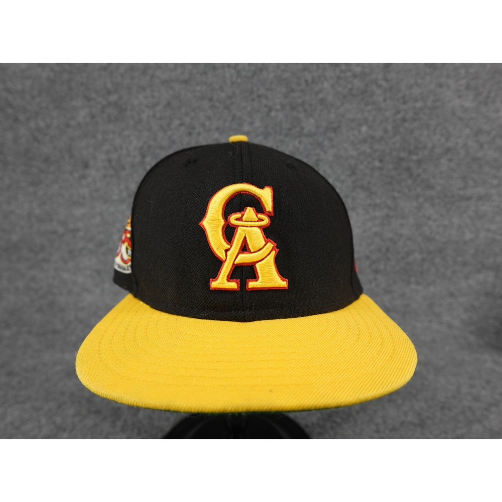 New‎ Era California Angels Fitted Hat Size 7 Black Yellow 35th Anniversary